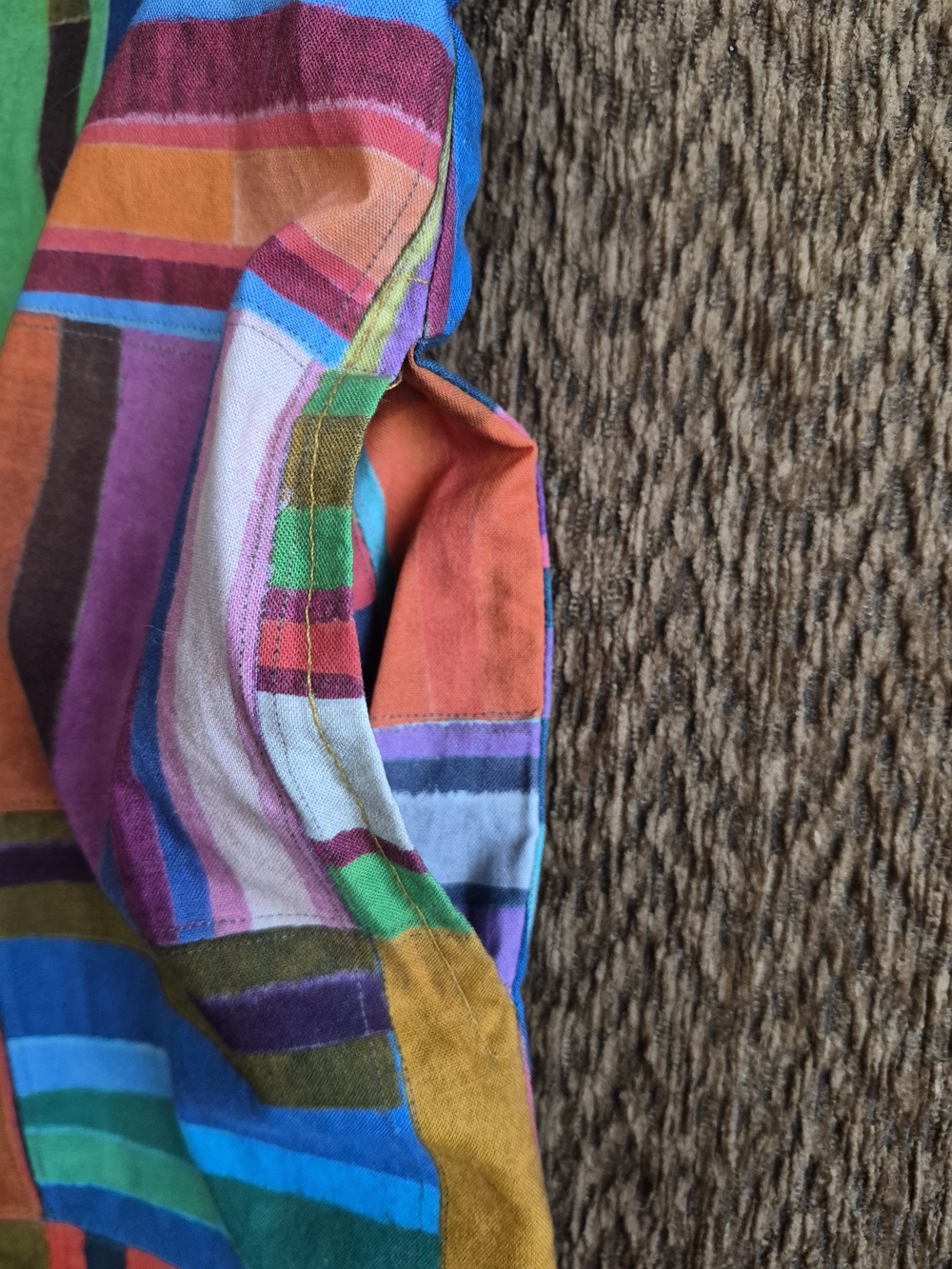Colorful Striped Patchwork Sleeveless Tunic - Picture 2 of 6